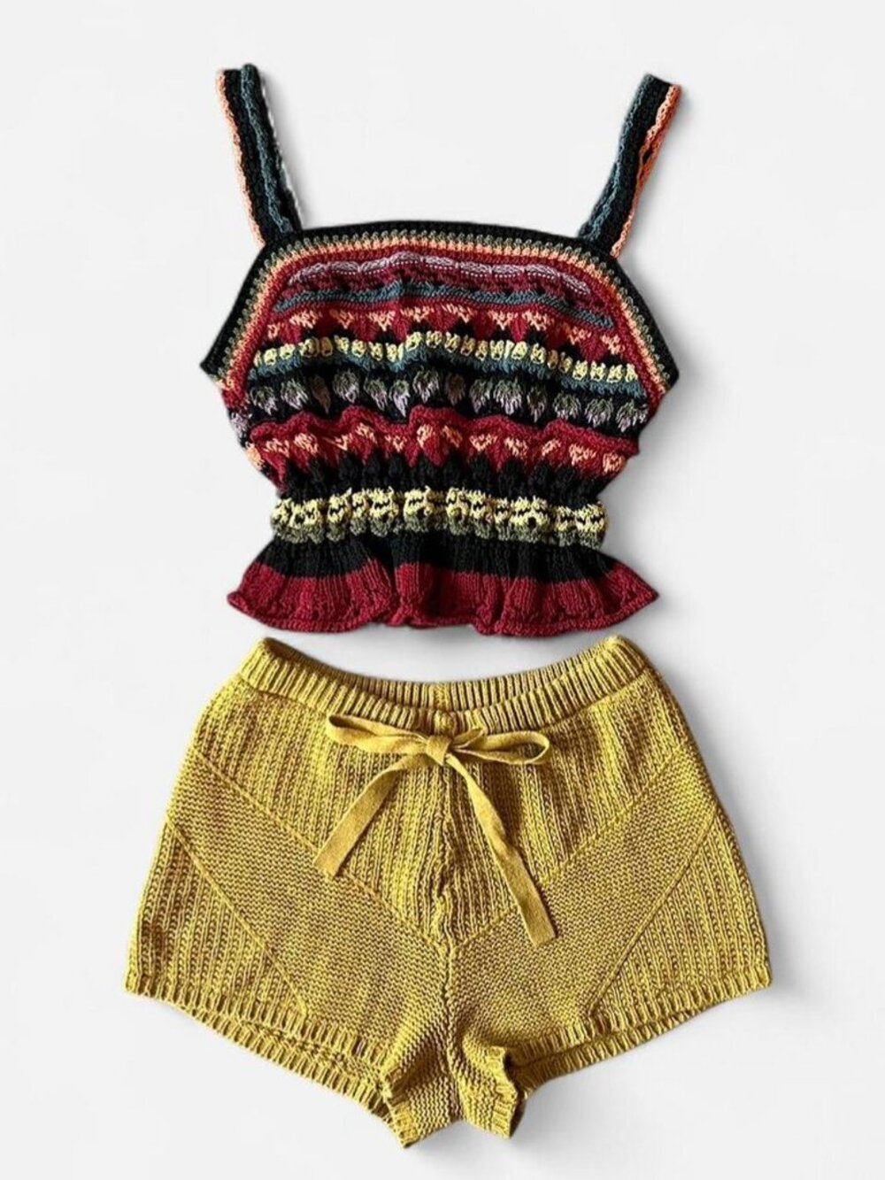 Crochet Top and Shorts Set
